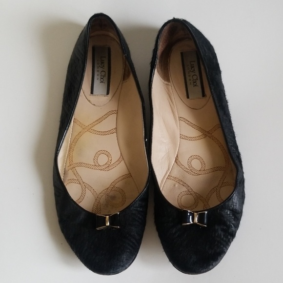 Lucy Choi Puck Woven Calf Hair Bow Ballet Flat 39 - Picture 3 of 8